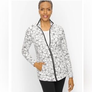 Talbots Cozy Crush Jacket - Graphic Blooms Small NWT